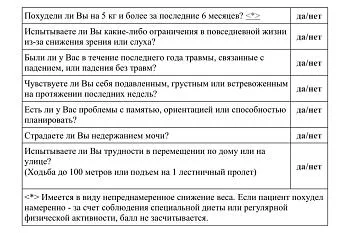 Скрининговый опросник Скрининговый опросник
